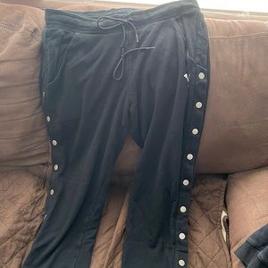 Vintage Pink snap pants black